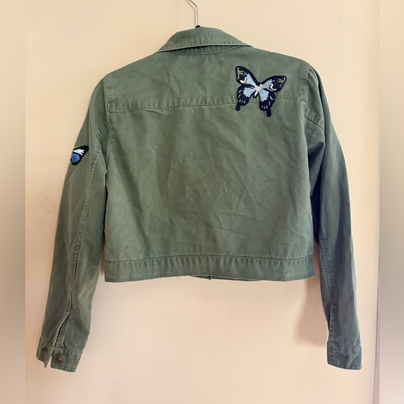 Philosophy by Anthropology Butterfly Patch Cropped Utility Jacket NWT Medium - Picture 2 of 9